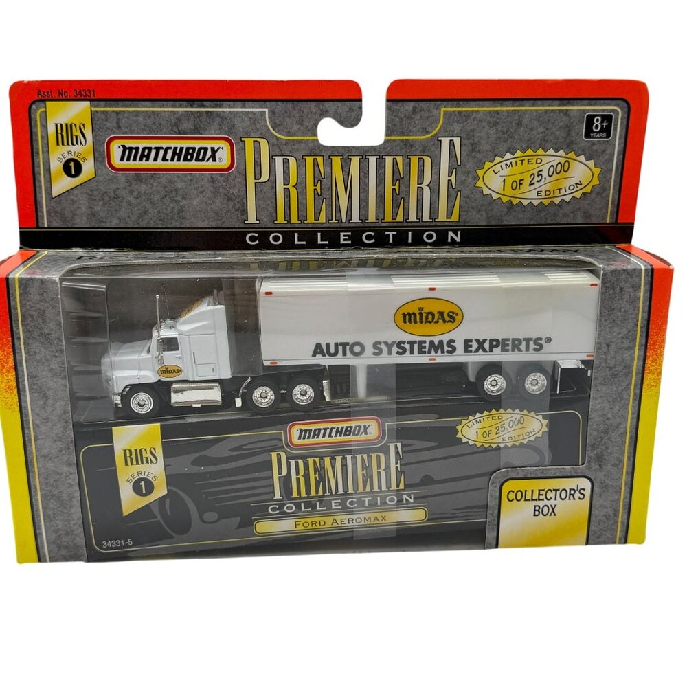 Matchbox Premiere Rigs Midas Ford Aeromax with Trailer Series 1 34331 '96